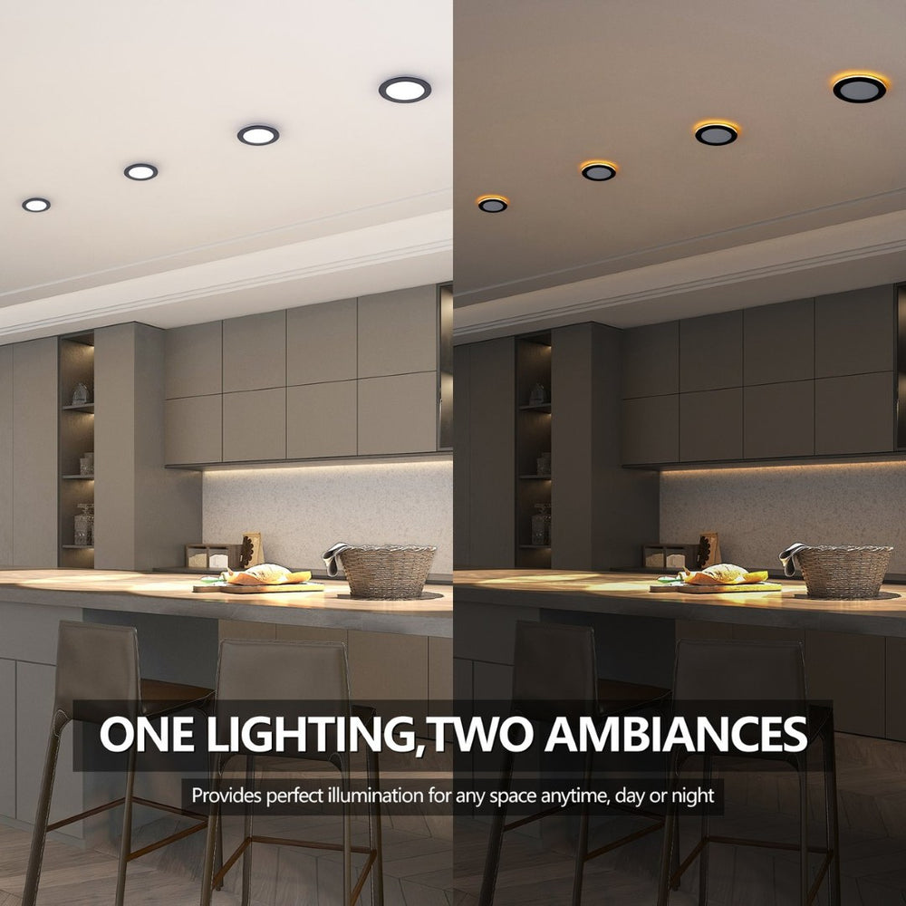 English Elm 6 Pack Slim Canless Wafer Ceiling Lights Dimmable 5cct Selectable for Any Room W2312P416001