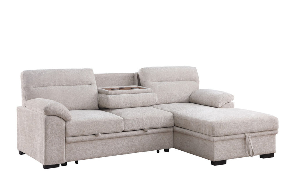 English Elm Helena Sherpa U-shaped Sectional with Double Chaise and Wood Trim for Family Rooms B2749S00350