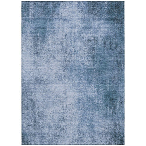 HomeRoots 5' Stylish Blue and Sky Blue Abstract Washable Area Rug for Indoor/Outdoor Spaces - Durable & Versatile! 625302