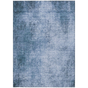 HomeRoots 5' Stylish Blue and Sky Blue Abstract Washable Area Rug for Indoor/Outdoor Spaces - Durable & Versatile! 625302