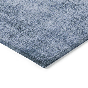 HomeRoots 8' Blue Round Abstract Washable Area Rug for Indoor & Outdoor Spaces – Stylish, Durable, and Versatile! 625303