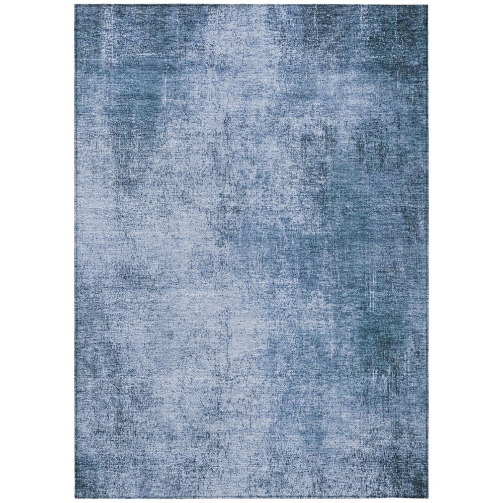 HomeRoots 10' Modern Blue & Sky Blue Abstract Washable Area Rug – Durable Indoor/Outdoor, Easy Care & Stylish 625306