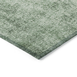 HomeRoots 8' Stylish Green & Charcoal Abstract Round Washable Area Rug for Indoor & Outdoor Versatility 625309