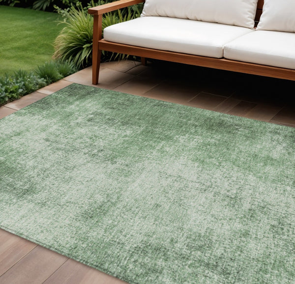 HomeRoots 8' X 10' Green and Charcoal Abstract Rug - Stylish, Durable, Washable for Indoor & Outdoor Spaces! 625310