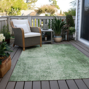 HomeRoots 8' X 10' Green and Charcoal Abstract Rug - Stylish, Durable, Washable for Indoor & Outdoor Spaces! 625310