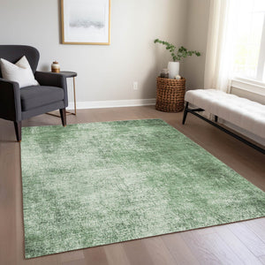 HomeRoots 9' X 12' Washable Green and Charcoal Abstract Area Rug for Indoor/Outdoor Durability and Style 625311