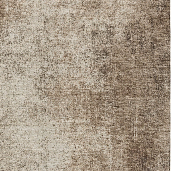 HomeRoots 5' Taupe and Brown Abstract Washable Area Rug – Stylish Indoor/Outdoor Design for High-Traffic Spaces 625320