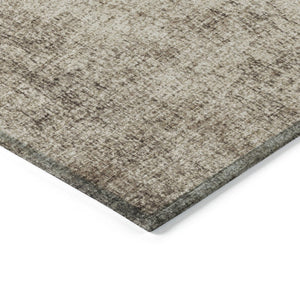 HomeRoots 8' Stylish Taupe & Brown Round Abstract Washable Rug - Durable, Versatile for Indoor & Outdoor Use 625321