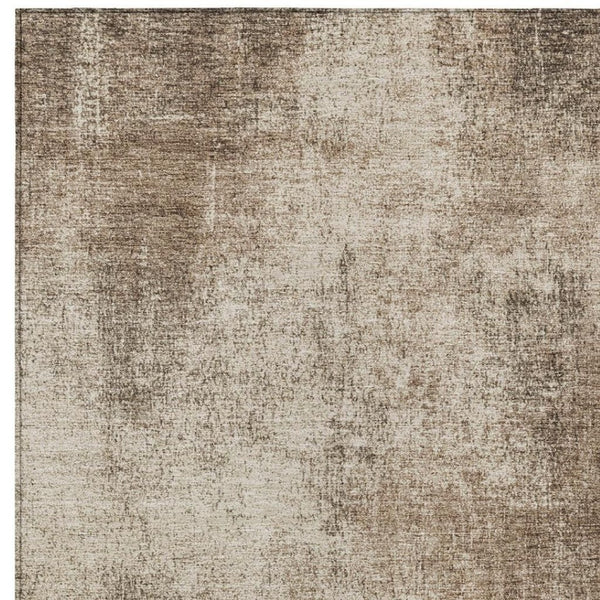 HomeRoots 9' Taupe and Brown Abstract Washable Area Rug - Indoor/Outdoor Versatile, Durable, and Stylish! 625323
