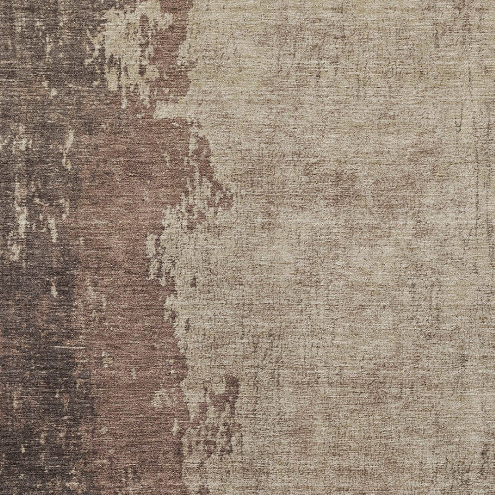 HomeRoots 8' X 10' Washable Chocolate and Taupe Abstract Area Rug - Stylish, Durable, and Versatile for Any Space 625328