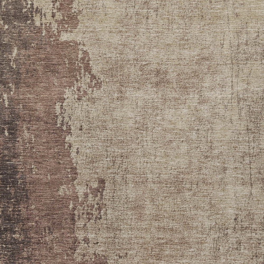 HomeRoots 9' X 12' Chocolate And Taupe Abstract Area Rug – Durable, Washable, Stylish for Indoor & Outdoor Use 625329
