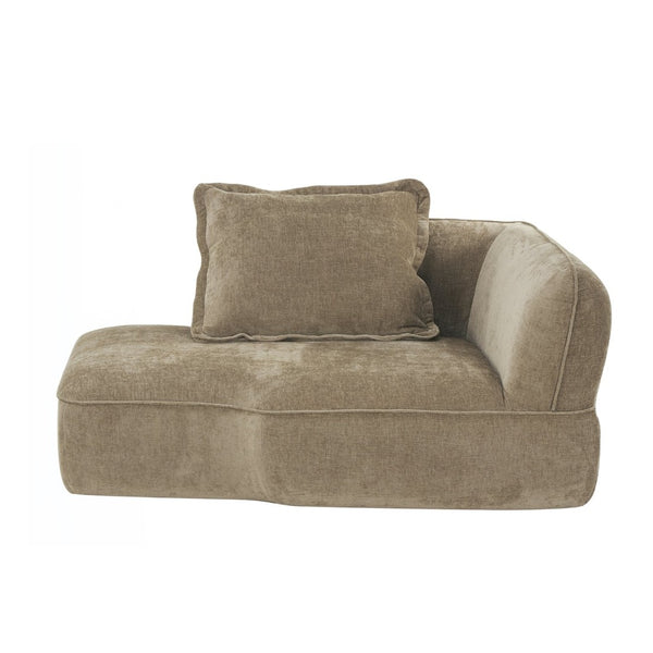 English Elm 122" L-shaped Sectional with Deep Chaise High Density Foam Low Profile Living Room Sofa Off-White+Natural N767P371309O