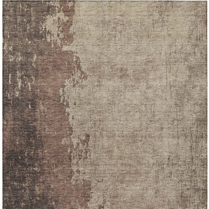 HomeRoots 10' Chocolate & Taupe Abstract Indoor Outdoor Area Rug - Durable, Washable, Modern Design for Any Space 625330