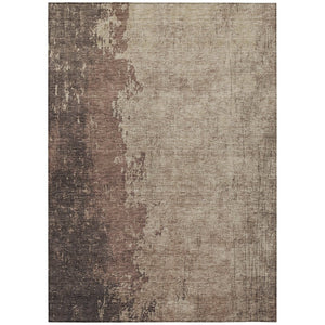 HomeRoots 10' Chocolate & Taupe Abstract Indoor Outdoor Area Rug - Durable, Washable, Modern Design for Any Space 625330