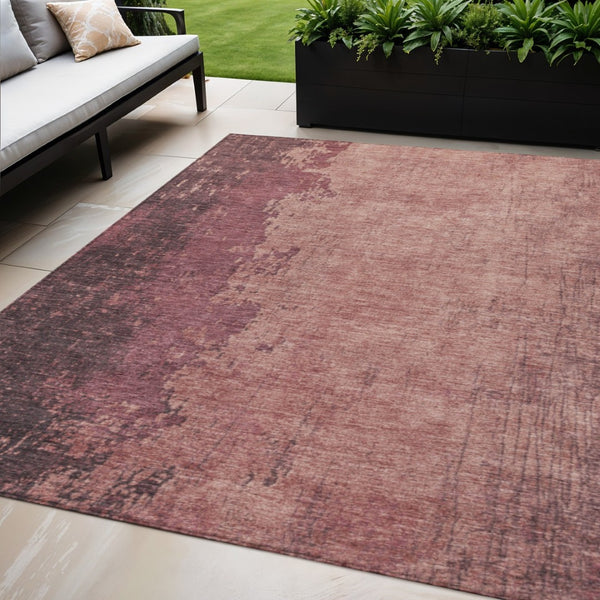 HomeRoots 5' X 8' Coral and Mauve Abstract Area Rug – Stylish, Washable, Versatile for Indoor & Outdoor Spaces 625332