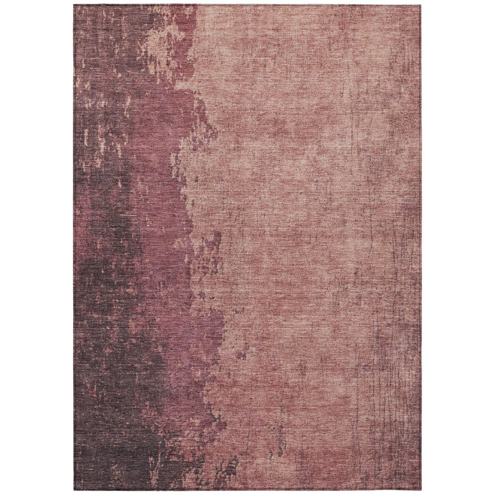 HomeRoots 5' X 8' Coral and Mauve Abstract Area Rug – Stylish, Washable, Versatile for Indoor & Outdoor Spaces 625332