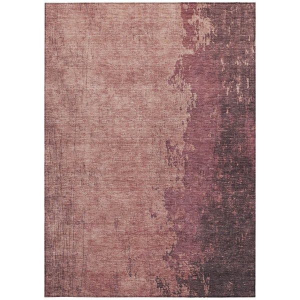 HomeRoots 8' Coral and Mauve Abstract Area Rug – Stylish, Washable Indoor/Outdoor Design for Modern Spaces! 625334