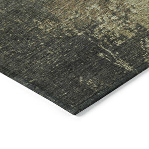 HomeRoots 5' X 8' Olive Green & Brown Abstract Area Rug – Stylish, Washable, Indoor/Outdoor, Durable Design! 625338