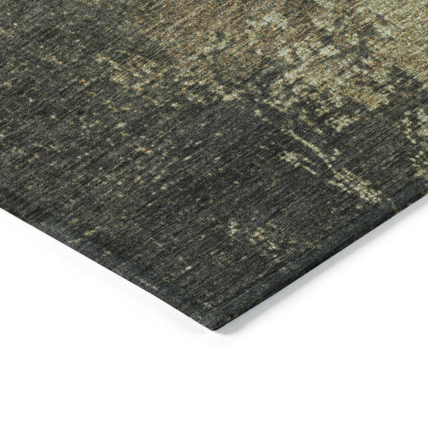 HomeRoots 5' X 8' Olive Green & Brown Abstract Area Rug – Stylish, Washable, Indoor/Outdoor, Durable Design! 625338