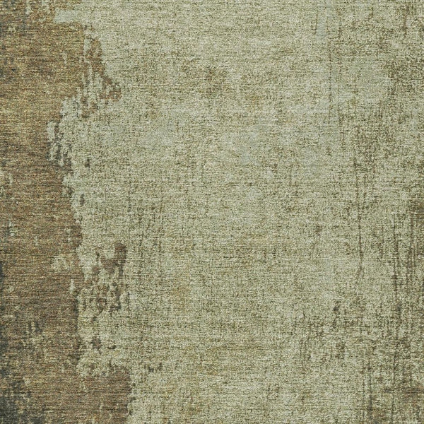 HomeRoots 8' X 10' Abstract Olive Green & Brown Washable Rug - Versatile for Indoor & Outdoor Spaces, Durable Design 625340