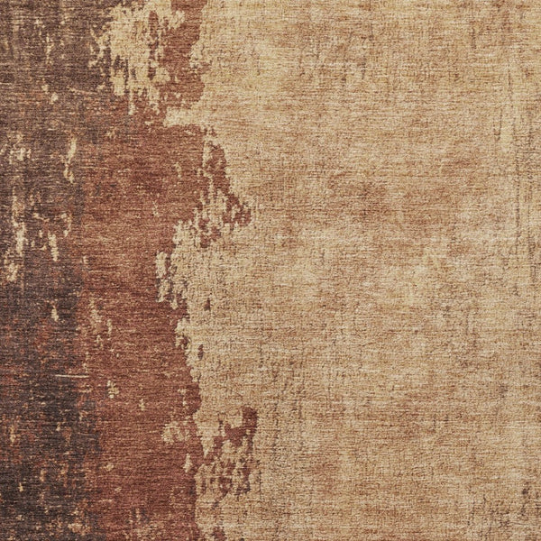 HomeRoots 5' X 8' Abstract Rust and Copper Washable Area Rug - Durable, Stylish for Indoor & Outdoor Use! 625344