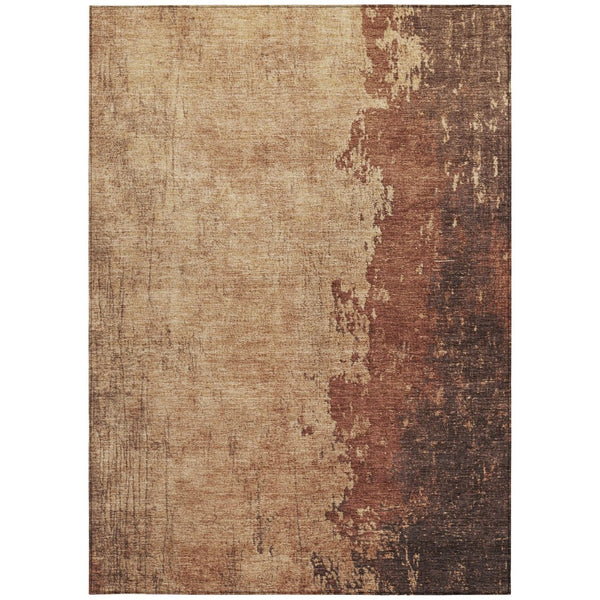 HomeRoots 8' X 10' Abstract Rust and Copper Washable Area Rug - Indoor/Outdoor Durable, Stain-Resistant Design 625346