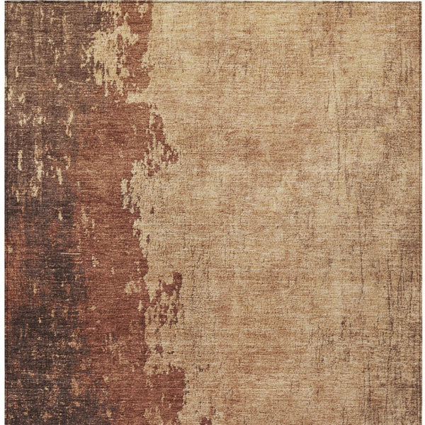 HomeRoots 10' Rust & Copper Abstract Area Rug - Washable, Durable, Indoor/Outdoor, Perfect for High-Traffic Areas! 625348