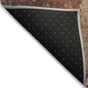 HomeRoots 10' Rust & Copper Abstract Area Rug - Washable, Durable, Indoor/Outdoor, Perfect for High-Traffic Areas! 625348