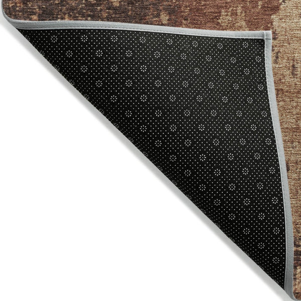 HomeRoots 10' Rust & Copper Abstract Area Rug - Washable, Durable, Indoor/Outdoor, Perfect for High-Traffic Areas! 625348