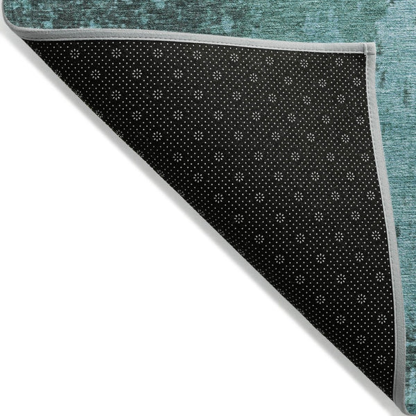 HomeRoots 8' Teal Blue Aqua Round Rug - Washable, Durable, Stylish Indoor/Outdoor Area Rug for High Traffic Spaces 625351