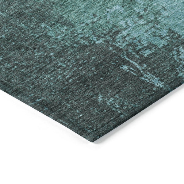 HomeRoots 8' X 10' Teal Blue & Aqua Abstract Area Rug - Durable, Washable, Indoor/Outdoor for Modern Spaces 625352