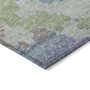 HomeRoots 8' Blue Lavender Round Geometric Washable Area Rug - Stylish, Durable, Perfect for Indoor & Outdoor Use 625393