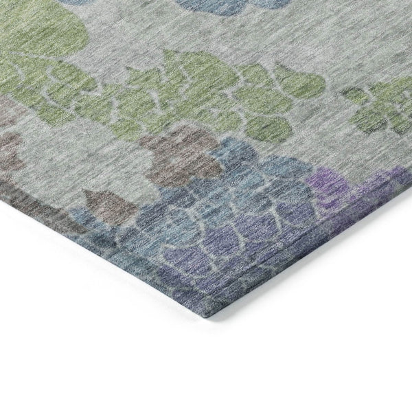 HomeRoots 8' Blue Lavender Round Geometric Washable Area Rug - Stylish, Durable, Perfect for Indoor & Outdoor Use 625393