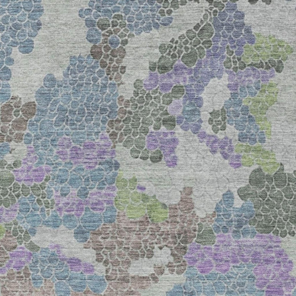 HomeRoots 10' Blue Lavender Geometric Washable Area Rug - Durable Indoor/Outdoor Design for Modern Spaces 625396