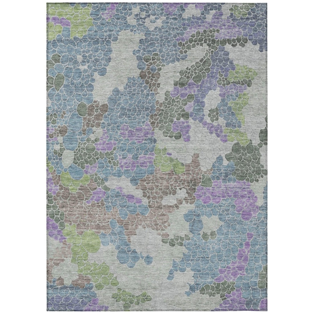 HomeRoots 10' Blue Lavender Geometric Washable Area Rug - Durable Indoor/Outdoor Design for Modern Spaces 625396