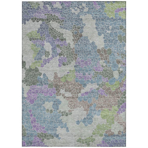 HomeRoots 10' Blue Lavender Geometric Washable Area Rug - Durable Indoor/Outdoor Design for Modern Spaces 625396