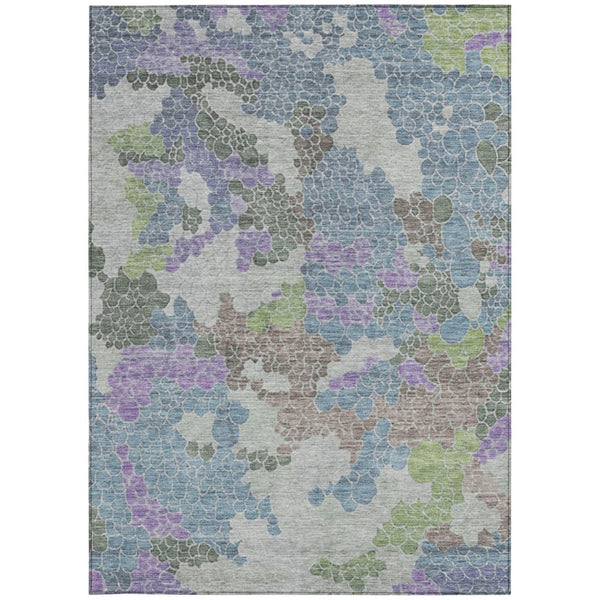HomeRoots 10' Blue Lavender Geometric Washable Area Rug - Durable Indoor/Outdoor Design for Modern Spaces 625396