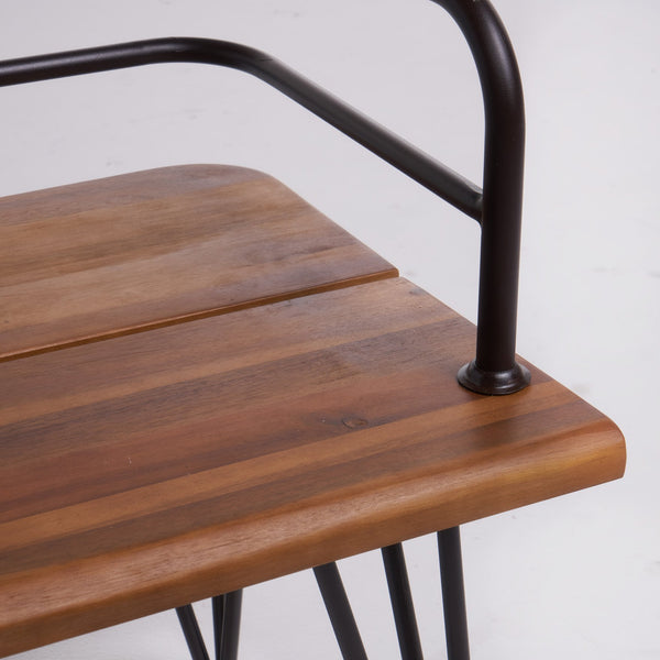 English Elm Christopher Knight Home® - ZION Rustic Teak Acacia Wood and Powder-Coated Iron Bench for Patio — Durable 50.5" Outdoor Seating 60390.00