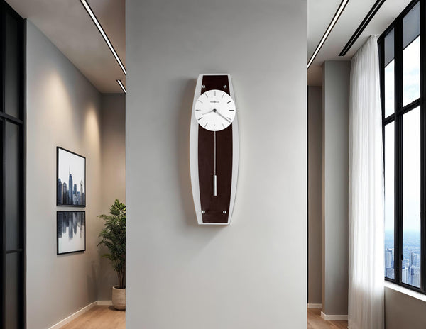 Hekman Furniture 625401 Stylish Cyrus Wall Clock With Wenge Finish, Quiet Pendulum, Quartz Movement & Modern Design  Cyrus Wall Clock 625401
