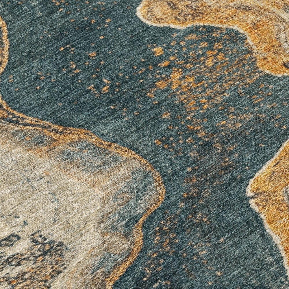 HomeRoots 9' X 12' Linen And Charcoal Abstract Area Rug – Washable, Durable, Perfect for Indoor & Outdoor Use 625425