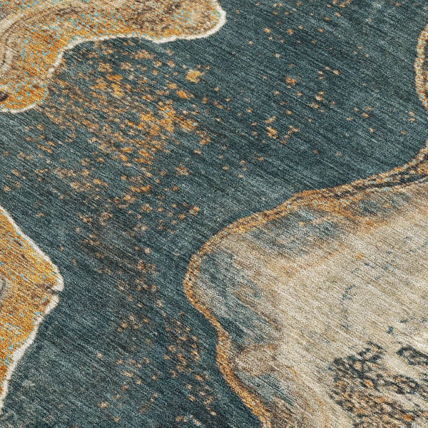 HomeRoots 10' X 14' Wheat and Charcoal Abstract Rug - Durable, Washable, Modern Indoor/Outdoor Design for Any Space 625438