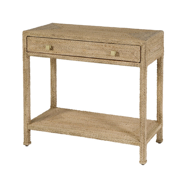 Butler Specialty Butler Como 31.5" Rectangular Banana Leaf Console Table with Soft-Close Drawer & Lower Shelf, Natural Brown Finish 6254404