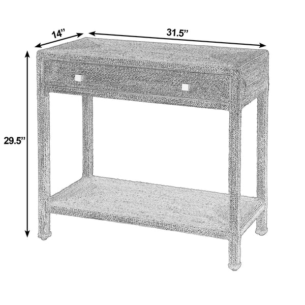 Butler Specialty Butler Como 31.5" Rectangular Banana Leaf Console Table with Soft-Close Drawer & Lower Shelf, Natural Brown Finish 6254404