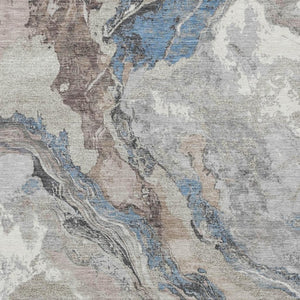 HomeRoots 8' X 10' Stylish Taupe & Charcoal Abstract Washable Area Rug for Indoor & Outdoor Spaces, Durable & Easy Care 625466