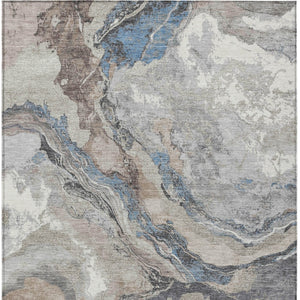 HomeRoots 9' X 12' Taupe and Charcoal Abstract Area Rug – Stylish, Durable, Machine Washable for Indoor/Outdoor Use 625467
