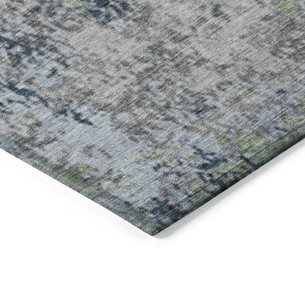 HomeRoots 8' Fern Green & Ivory Round Abstract Rug – Stylish, Washable Indoor/Outdoor Area Rug for All Spaces 625519