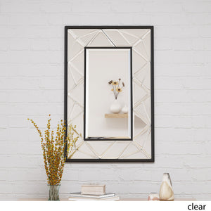 English Elm Christopher Knight Home® - DECO Tempered Glass Rectangle Mirror with Faux Wood Frame, Handcrafted, No Assembly, 40.5x29x4 in 62551.00