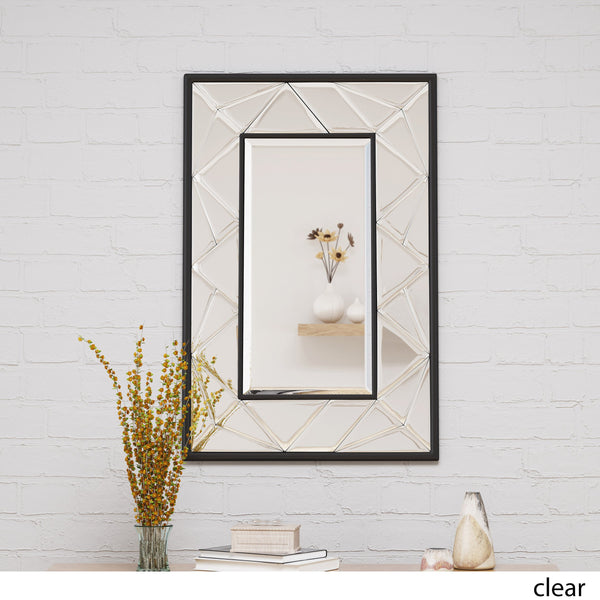 English Elm Christopher Knight Home® - DECO Tempered Glass Rectangle Mirror with Faux Wood Frame, Handcrafted, No Assembly, 40.5x29x4 in 62551.00