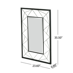 English Elm Christopher Knight Home® - DECO Tempered Glass Rectangle Mirror with Faux Wood Frame, Handcrafted, No Assembly, 40.5x29x4 in 62551.00