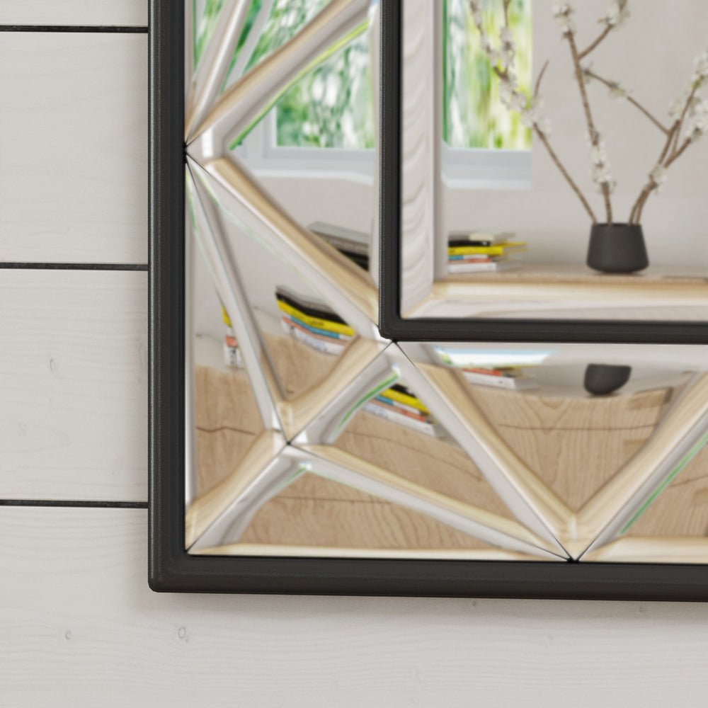 English Elm Christopher Knight Home® - DECO Tempered Glass Rectangle Mirror with Faux Wood Frame, Handcrafted, No Assembly, 40.5x29x4 in 62551.00